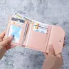 Carteira Curta Feminina 2026 Nova Moda Simples Bolsa de Mão com Decoração de Laço Porta-Cartões Múltiplos Carteira Peça Única