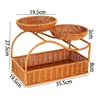 Cesta de Frutas Criativa de Múltiplas Camadas, Rack de Armazenamento para Lanches e Doces de Feriado na Sala de Estar, Bandeja para Chá da Tarde, Cesta de Armazenamento de Rattan Sintético