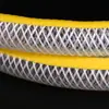 Manguera de PVC de doble hebra reforzada con fibra de doble trenzado de alta presión reticulada tipo piel de serpiente manguera transparente engrosada
