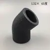 Codo de PE de 45 grados 4 puntos 6 puntos accesorios para tuberías de suministro de agua de HDPE diámetro igual codo de 135 grados socket fusión térmica curva pequeña