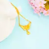 Francês Antigo Imitação 24K Conjunto de Ouro Mulheres Borboleta Clavícula Cadeia Estilo Étnico Moda Vietnã Areia Colar de Flores de Ouro