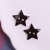 Botones de Estrella de Cinco Puntas Impresos en Acrílico con Textura de Madera para Ropa Infantil DIY Colgante para Cadena de Teléfono Móvil Accesorios de Flor para Zapatos