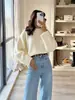 Wish marca independiente ropa de mujer primavera y otoño, estilo europeo y americano, suéter cómodo de cuello redondo, top de punto liso relajado y sencillo