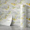 Paneles de pared autoadhesivos IXPE transfronterizos, grises y blancos con patrón de mármol dorado, acabado brillante, venta al por mayor de rollos de revestimiento de pared