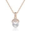 S925 Colar de Prata Esterlina Luz Forte Natural Pingente de Água Doce Bud Light Luxo Champagne Ouro Clavícula Cadeia Fábrica em estoque Atacado