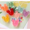 Ins dulce parche de cabeza de oso con brillo semitransparente diy accesorios de resina aretes horquilla material para funda de teléfono móvil al por mayor