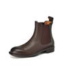 Botas Chelsea de piel de vacuno de textura súper suave, otoño e invierno 2024, tacón bajo, punta redonda, de piel, estilo Joker, cortas, para mujer