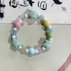 Pulsera de Cerámica Jingdezhen Pulsera de Estilo Étnico Joyería de Círculo Único Pulsera de Cuentas con Hilo Elástico Hecho a Mano Fabricante Suministro