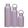 Botella deportiva de agua personalizada de gran capacidad, estilo americano, de boca pequeña, para exteriores, de acero inoxidable 304, con cuerpo recto.