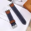Adecuado para Apple S10 Correa de Reloj de Mezclilla Lona Lavada Iwatch968 Mezclilla Cuero Neutro Retro 42mm