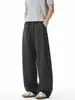 Pantalones casuales de pierna ancha a rayas estilo retro americano transfronterizos para hombre, nuevo estilo primavera y otoño, diseño holgado y adelgazante, elegantes pantalones de traje