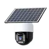 Câmera de segurança inteligente à prova d'água para exterior, alimentada por energia solar, 4G, sem necessidade de rede, sem recarga de dados, monitoramento de alta definição com controle por celular de 360 graus