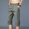 Pantalones Cortos de Cinco Puntos Finos de Seda Helada para Hombre de Verano, Pantalones Cortos de Algodón Puro para Verano, Pantalones Casuales Holgados de Siete Puntos para Hombre