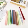 Velas Rosca de Color Degradado, 4 Piezas/Caja, Velas Cónicas de 30 cm, Palitos Cónicos Morandi de Colores, Velas Largas de Color Sólido Estilo Europeo para Uso Doméstico