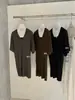 Vestido Bodycon Minimalista Elegante de Verão Feminino Estilo Coreano Solto Emagrecedor Decote V Manga Três Quartos W10401