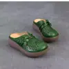 Novas Sandálias Plataforma Cuña Estilo Verão para Mulheres, Chinelos Fechados Estilo Étnico para Uso Externo