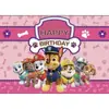 Equipo de Patrulla Fronteriza Fondo de Cumpleaños Fiesta de Perros Paw Patrol Decoración Pancarta Escenario Accesorios Bandera
