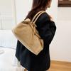 Bolso Tote Casual de Hombro Único Textura Escarchada Moda Retro Otoño 2025 Peludo de Mano para Mujer