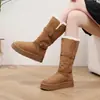 Botas de Neve Cinza Longo Harbin Nordeste Femininas Inverno Plus Veludo Engrossado Cano Alto Solado Grosso 2026 Novas Sapatos de Algodão