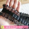 Accesorios de encaje negro diy ropa encaje de gasa organza escote decorativo dobladillo de falda con tela de largo y ancho