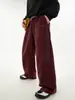 Pantalones Casuales de Peso Pesado con Bloques de Color y Costuras Visibles, Estilo Otoño, Corte Recto Holgado, Pantalones Largos Texturizados, Pantalones de Chándal Deportivos de Marca de Moda