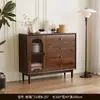 Gabinete con Cajones, Gabinete de Almacenamiento para Sala de Estar, Gabinete Pequeño de Pie Estilo Antiguo, Gabinete de Almacenamiento Retro de Ratán, Gabinete de Almacenamiento de Pared para Dormitorio, Gabinete con Cajones