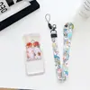 Fu Shan Mochila Gatito Camarón Frito Gatito Set de Tarjetas de Campus Cuerda Larga Tarjeta de Pecho Tarjeta Antiperdida Tarjeta de Comida Tarjeta de Trabajo de Metro Colgante del Cuello