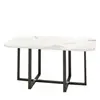 Mesa Ovalada para Conferencias Simple y Moderna para 6-8 Personas Mesa Larga Combinación de Mesa y Silla para Sala de Lectura de Biblioteca Sala de Entrenamiento Recepción