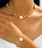 Moda Cruzada Europeia e Americana Estilo de Luxo Trevo de Quatro Folhas com Pedras Preciosas Rosa Trevo de Cinco Folhas Conjunto de Colar e Pulseira para Mulheres