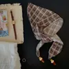 Bufanda de Cuello con Cuentas Estilo Coreano para Primavera y Verano, Collar Bufanda de Seda, Bufanda Decorativa Pequeña de Alta Gama para Mujer, Bufanda de Cuello, Accesorios para Cinturón