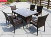 Rattan mesa de jantar e cadeira combinação ao ar livre mesa e cadeira pátio jardim mesa e cadeira de negociação piscina praia lazer mesa de jantar e cadeira
