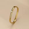 Anillo de acero de titanio de cuerpo completo resistente a la decoloración para mujer, anillo de oro amarillo con diamantes cuadrados pequeños, anillo de circonita fina, estilo celebridad de Internet