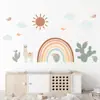 Br93907 Calcomanía de Pared Autoadhesiva Estilo Ins de Cactus Arcoíris del Desierto de Dibujos Animados Bohemio Calcomanía Decorativa para Habitación Infantil