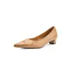 Zapatos de Trabajo Clásicos Negros de Punta Fina para Mujer, Nuevo Estilo Boca Baja Tacón Grueso, Zapatos de Mujer para Viajar Todo el Año, Zapatos de Cuero Genuino Ol de Tacón Medio