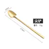Cuchara Cuadrada de Acero Inoxidable, Taza Creativa, Cucharita Pequeña para Hielo de Mango Largo, Cuchara para Revolver Café, Cuchara de Regalo, Cuchara de Mesa, Cuchara para Postre