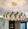 Candelabro de lujo ligero, candelabro de cristal, lámpara de sala de estar de lujo de alta gama, lámpara de dormitorio moderna simple y elegante, accesorio de iluminación creativo personalizado