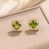 [conjunto] Moda Transfronteiriça Elegante Luxo Cheio de Zircônio Elementos Finos Vento Cobre Microincrustado Brincos Colar conjunto Combinação
