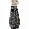 Jeans delgados de camuflaje para hombre para primavera y otoño con estampado de estrellas, diseño de parche en el bolsillo, pantalones rectos casuales de pierna ancha