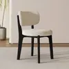 Cadeira de jantar em madeira maciça, simples e moderna, cadeira popular online para restaurante com encosto, uso doméstico, cadeira de jantar vintage minimalista de luxo leve na cor creme