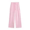 Pantalones Casuales Rectos Americanos para Mujer, Nuevo Estilo Otoño, Pantalones Anchos Holgados, Color Sólido, Estilo Perezoso, Pantalones Largos Deportivos con Cordón