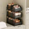 Organizador de almacenamiento de bolsas, estante con paneles divisores, vitrina, estante de múltiples niveles extraíble para ahorrar espacio para armario