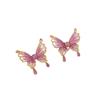 Diseño de Nicho Único Clip para Oreja de Dopamina de Mariposa Rosa y Morada 2025 Nuevos Pendientes de Mariposa Elegantes de Alta Gama