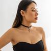 Collar de franela vintage con colgante de cruz exagerada y personalidad femenina, joyería transfronteriza de Europa y Estados Unidos, gargantilla, cadena para el cuello