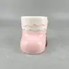 Taza de Cerámica Linda con Forma de Bota 3D con Lazo Rosa y Cara Sonriente, Taza de Café Creativa para el Hogar