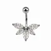 Piercing de Acero Inoxidable para Ombligo Transfronterizo Serie de Circonita con Forma de Flor Anillos para Ombligo Joyería Piercing Simple y de Moda Venta al por Mayor en Stock