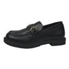 Sapatos Britânicos de Couro Pequenos Femininos Primavera Solado Grosso 2025 Novos Sapatos de Camada Única de Solado Macio Mocassins Preguiçosos de Enfiar Sapatos Femininos Rasteiros