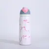 Taza Termo Estilo Dibujos Animados de Alta Apariencia, Botella de Agua Portátil de Acero Inoxidable 304 para Estudiantes, Taza con Popote Linda, Taza para Viajes al Aire Libre