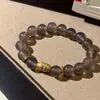 "Original" Amatista Púrpura Gris Ahumada Natural Ágata Gris Transparente Hielo Pulsera de Buda Nuevo Estilo Chino Pulsera Antigua Venta al por Mayor
