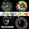 Tiras reflectantes para bicicleta radios de mosca muerta alambre de acero tiras reflectantes radios de bicicleta por paquete de 12 multicolor