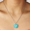 Desejo Novo Amor Coração Colar Turquesa Colar Personalidade All-match Moda Coração Colar